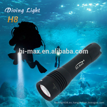 Hi-max Protable tamaño de copia de seguridad cree xm-l T6 llevado linterna LED de plata